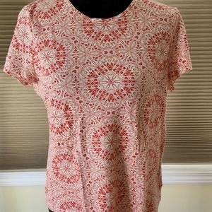 Croft and Barrow Women's cotton top.  Orange and white paisley design.